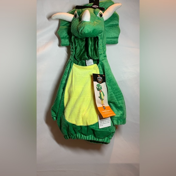 Baby Green Triceratops  Costume Pullover Top 0-6M - Hyde & EEK! - Picture 1 of 4